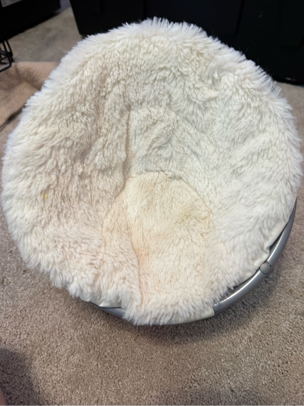 Plush Cream Kids' Papasan-Style Doll Chair